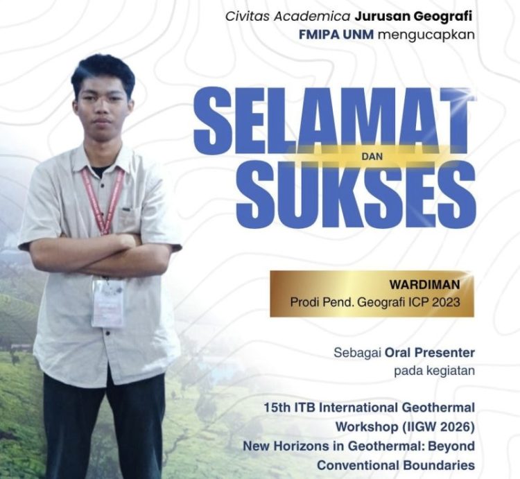 Mahasiswa UNM Jadi Oral Presenter di IIGW 2026, Paparkan Riset Panas Bumi untuk Ekonomi Lokal
